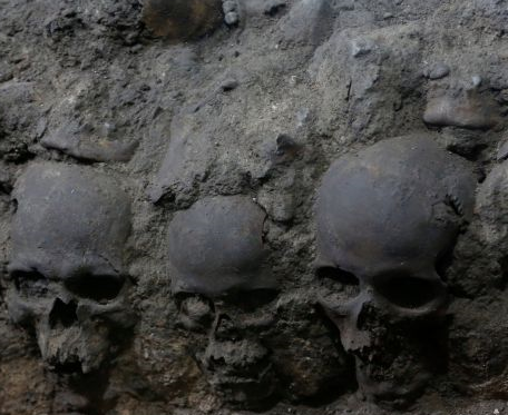 Hallan la Torre de las Calaveras de Tenochtitlán