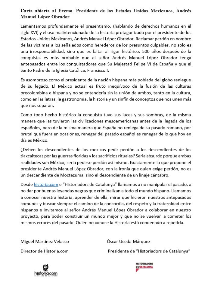 Carta abierta al Excmo. Presidente de los Estados Unidos Mexicanos