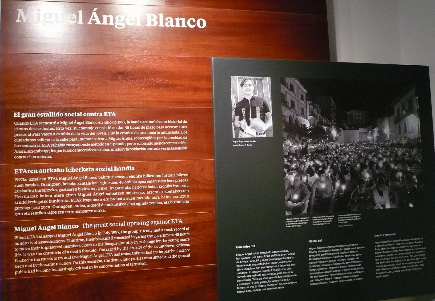 10 de julio de 1997 En Lasarte-Oria era asesinado el concejal del Partido Popular de Ermua Miguel Ángel Blanco