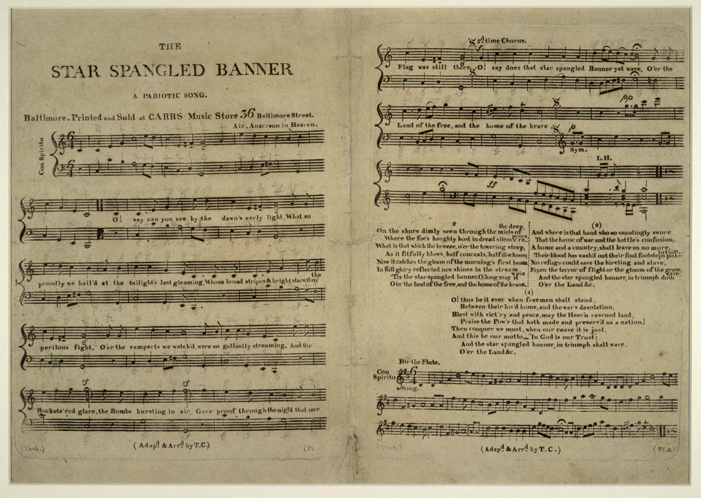 14 de septiembre de 1814 Francis Scott Key compone el actual himno de los Estados Unidos de América